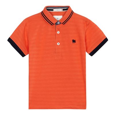Boys' orange textured polo shirt